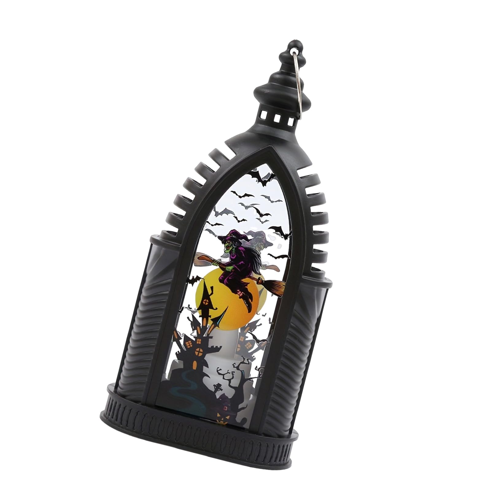 Vlhpnpe Witch Radio Traditional Halloween Lamp Permanent 300 Light Led For Celebratory Worktop Display Battery Run Vintage Lamp