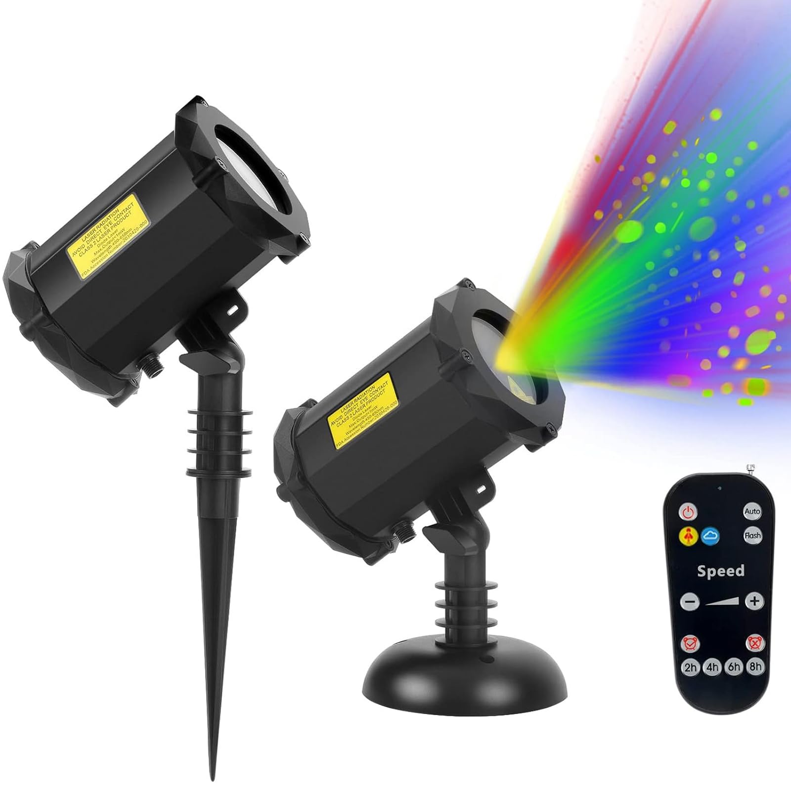 Proiettore Luce da Giardino Firefly, Luce Natalizia da Esterno RGB con Telecomando, IP65 Impermeabile, Effetto Stelle in Movimento per Giardino, Patio, Feste e Decorazioni Festive