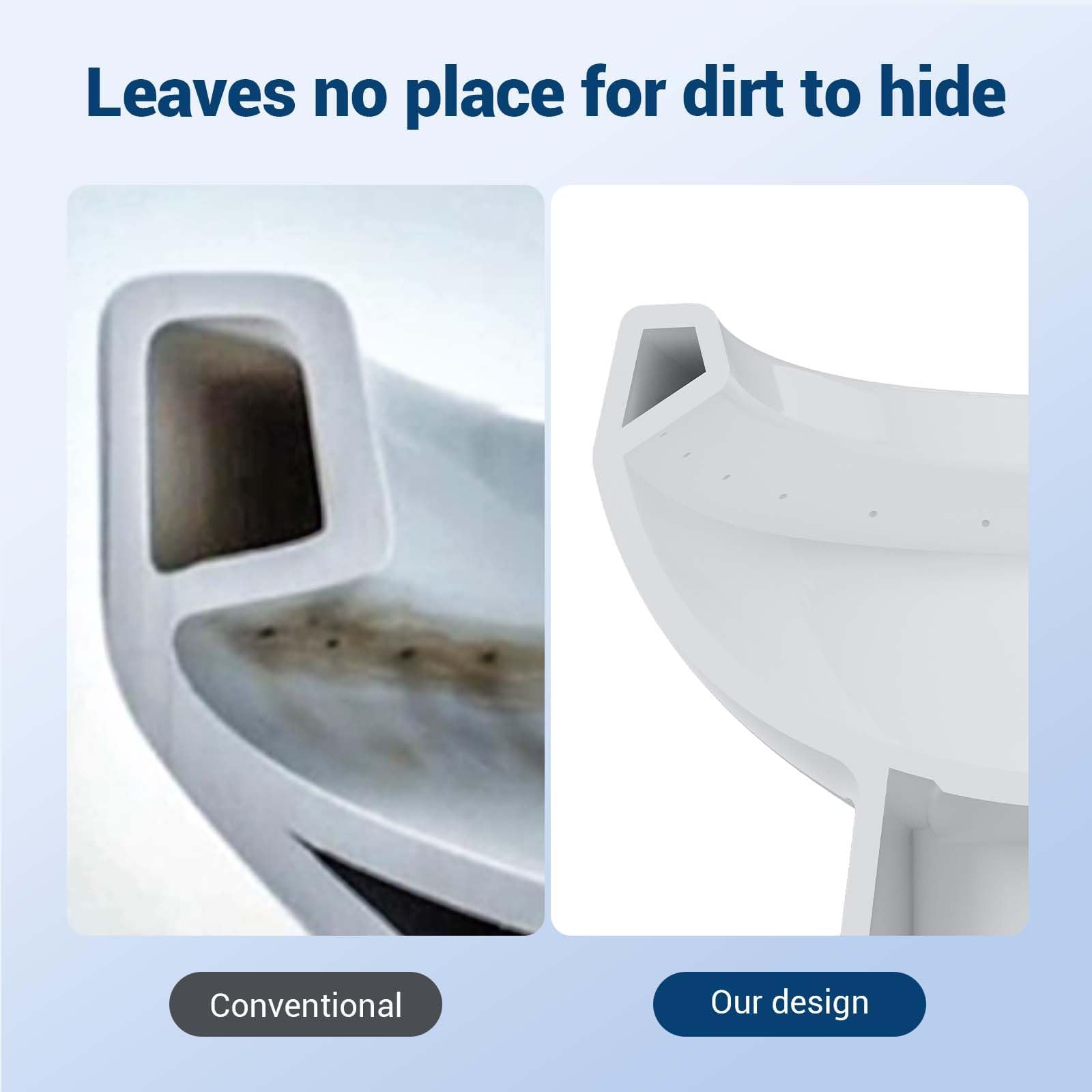 One-Piece Toilet with V-Shaped Seat Cover, Dual Flush Top Buttons