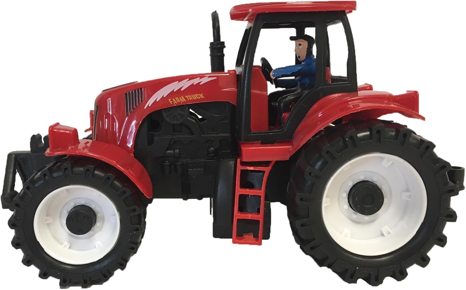 Toy Tractor with Friction Movement without Trailer, Large Agricultural Tractor, 21 cm, Toothed Wheels, Farm Toy Set for Children, Model Tractors, Assorted Colours Random Colour