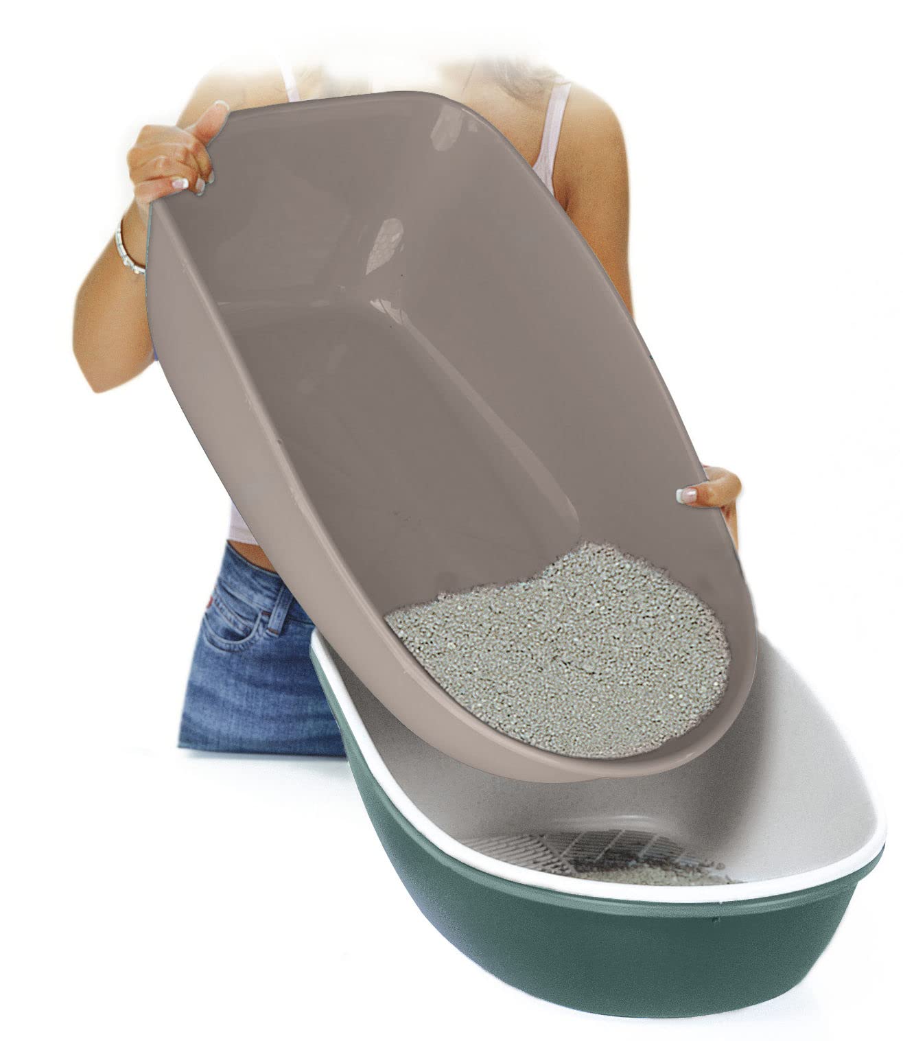 Stefanplast Furba - Lettiera per Gatti con Filtro per la Pulizia, 59 x 39 x 22 cm