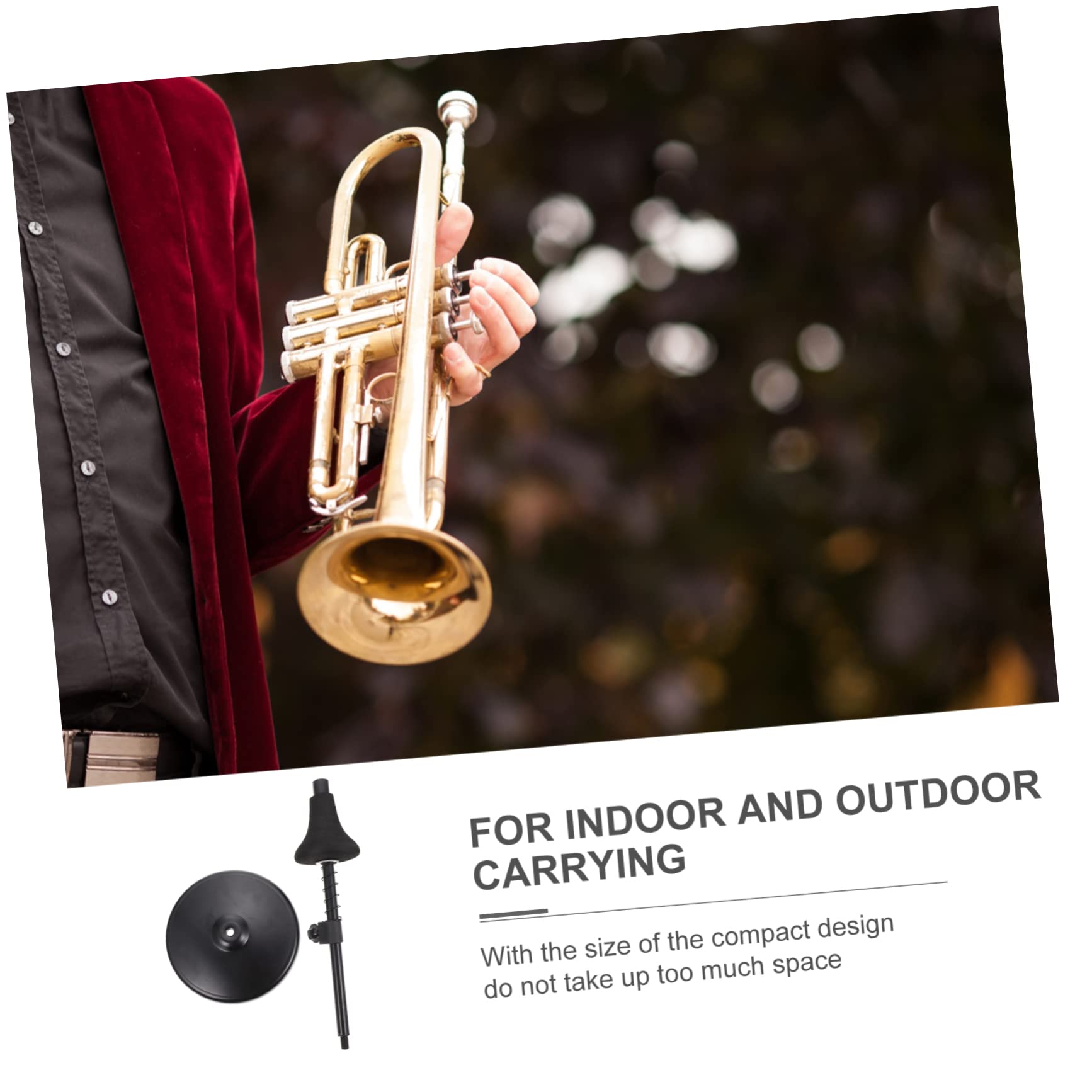 Mipcase Small Stand Rack Trumpet Display Musical Instrument Holder Flugelhorn Holder Musical Instrument Storage Stand Flugelhorn Stand Iron Black