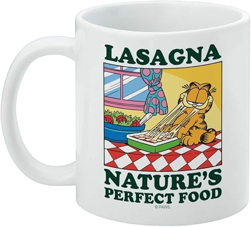 Miniatura 3 de Garfield Lasagna The Perfect Food Taza de café de cerámica, tazas de regalo novedosas para café, té y bebidas calientes, 11 onzas, color blanco