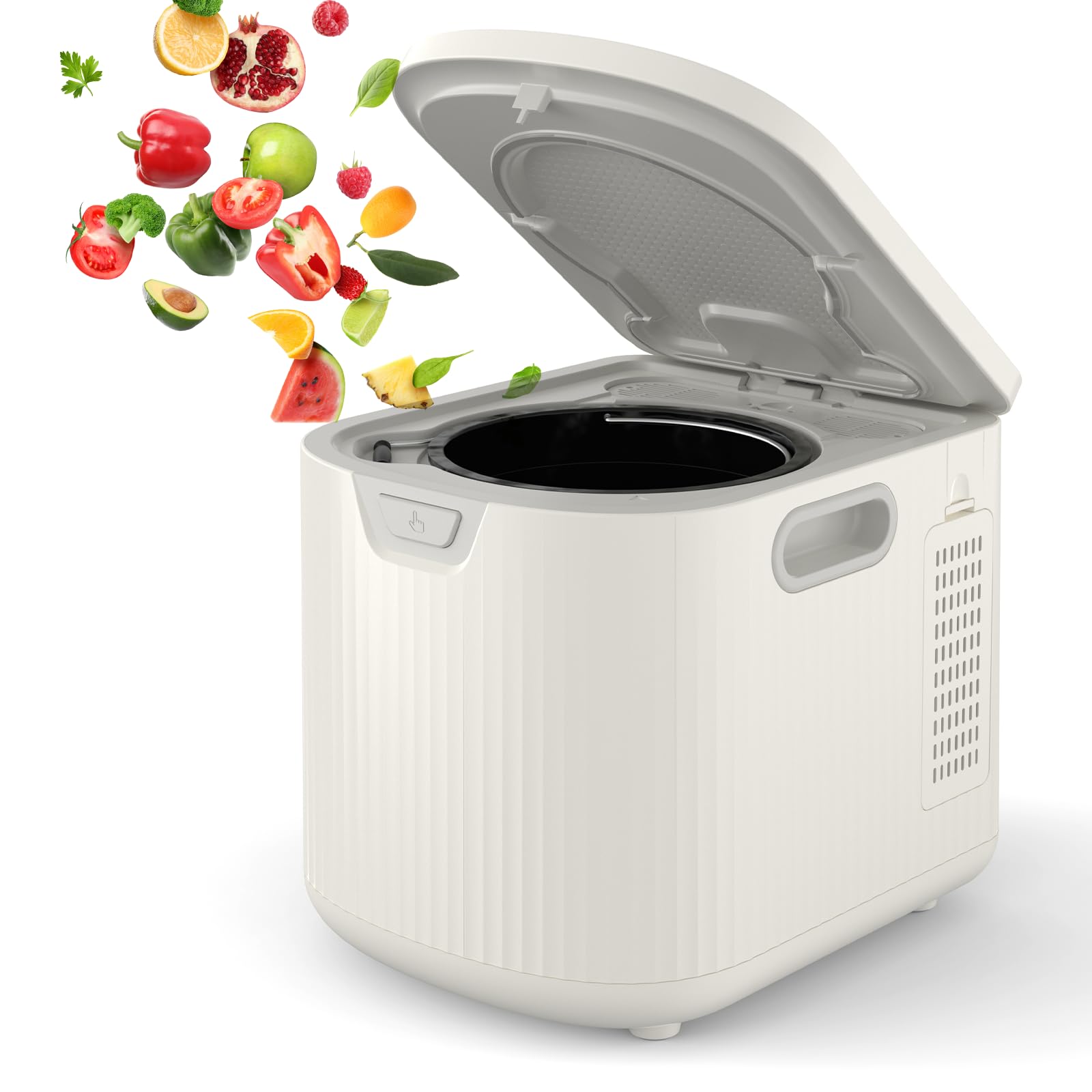 2.5L Electric Composter Countertop, 3 Modes Kitchen Smart Compost Bin with Auto Cleaning, LED Display, Turns Kitchen Waste Into Dry Manure, Low Noise Food Waste Compost Machine