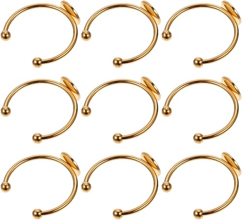 EXCEART Kits de bricolaje en blanco, base en blanco, anillos en blanco, base en blanco, 10 piezas, anillo redondo plano, base en blanco, joyería