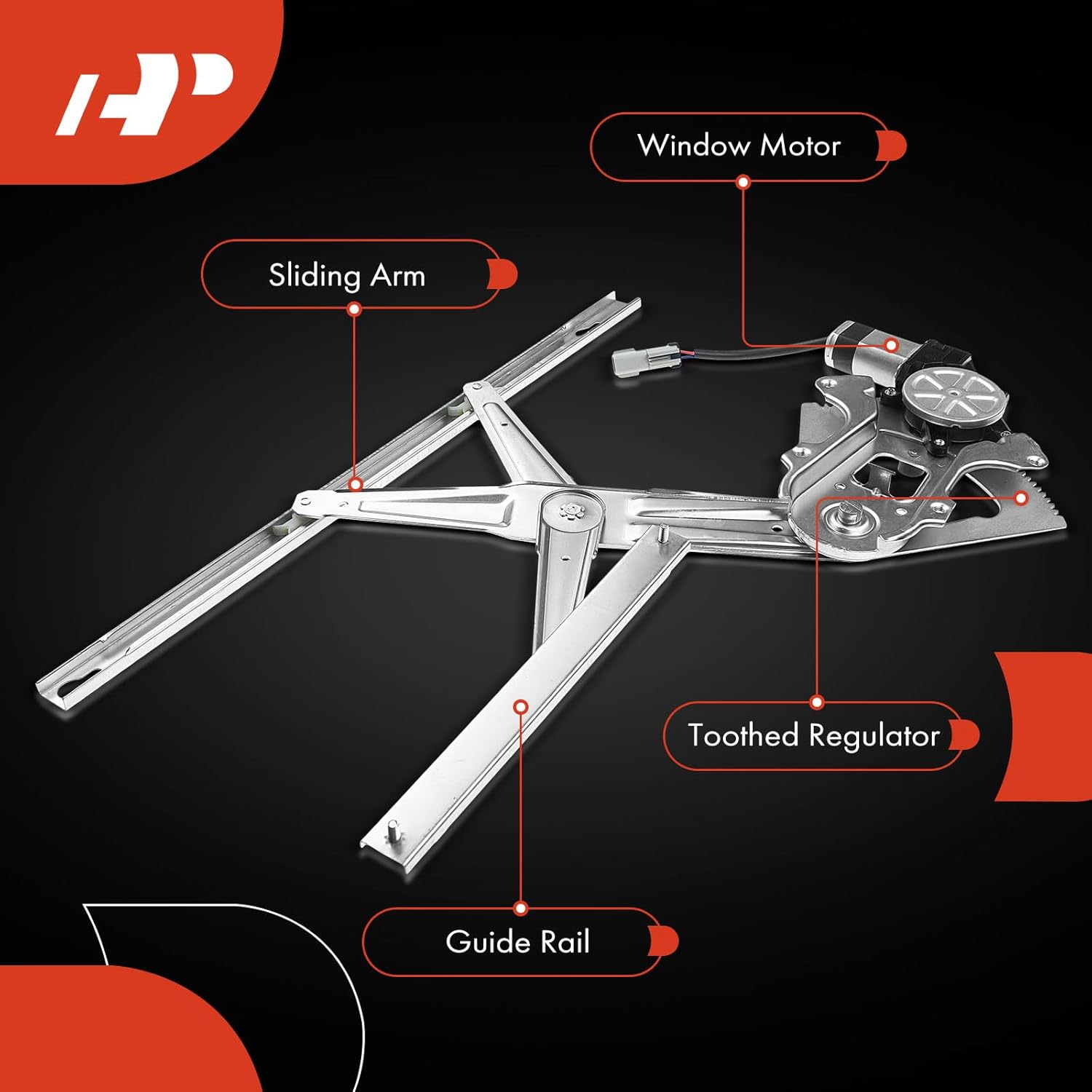 A-Premium Electric Power Window Regulator with Motor Compatible with Chrysler Sebring Dodge Stratus 2001-2006 Sedan Front Right Passenger Side