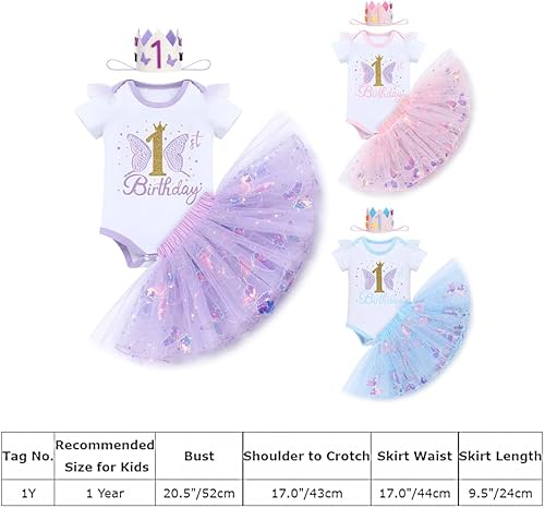 Miniatura 7 de IBTOM CASTLE Mameluco de princesa tutú con diadema de Mirabel para el primer cumpleaños de niña