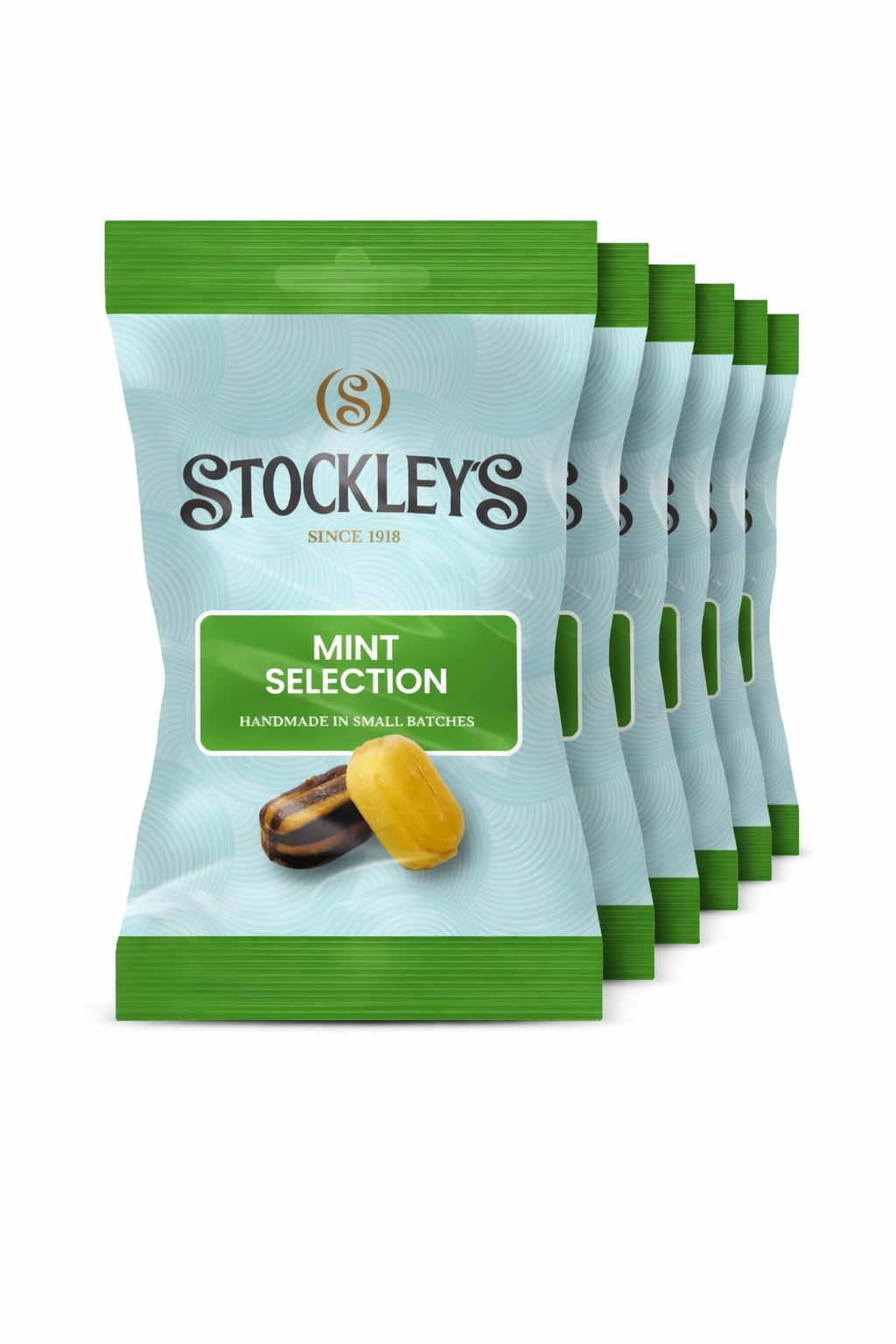 Stockley's Mint Selection Sharing Bags 170g x 6, Buttermints and Mint Humbugs, Traditional British Mint Sweets, Vegetarian Confectionery