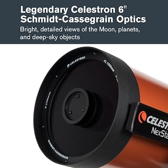 Celestron NexStar 6SE Computerized Telescope 6-Inch Schmidt-Cassegrain Optical Tube Fully Automated GoTo Mount with SkyAlign Ideal for Beginners and Advanced Users 40,000+ Object Database