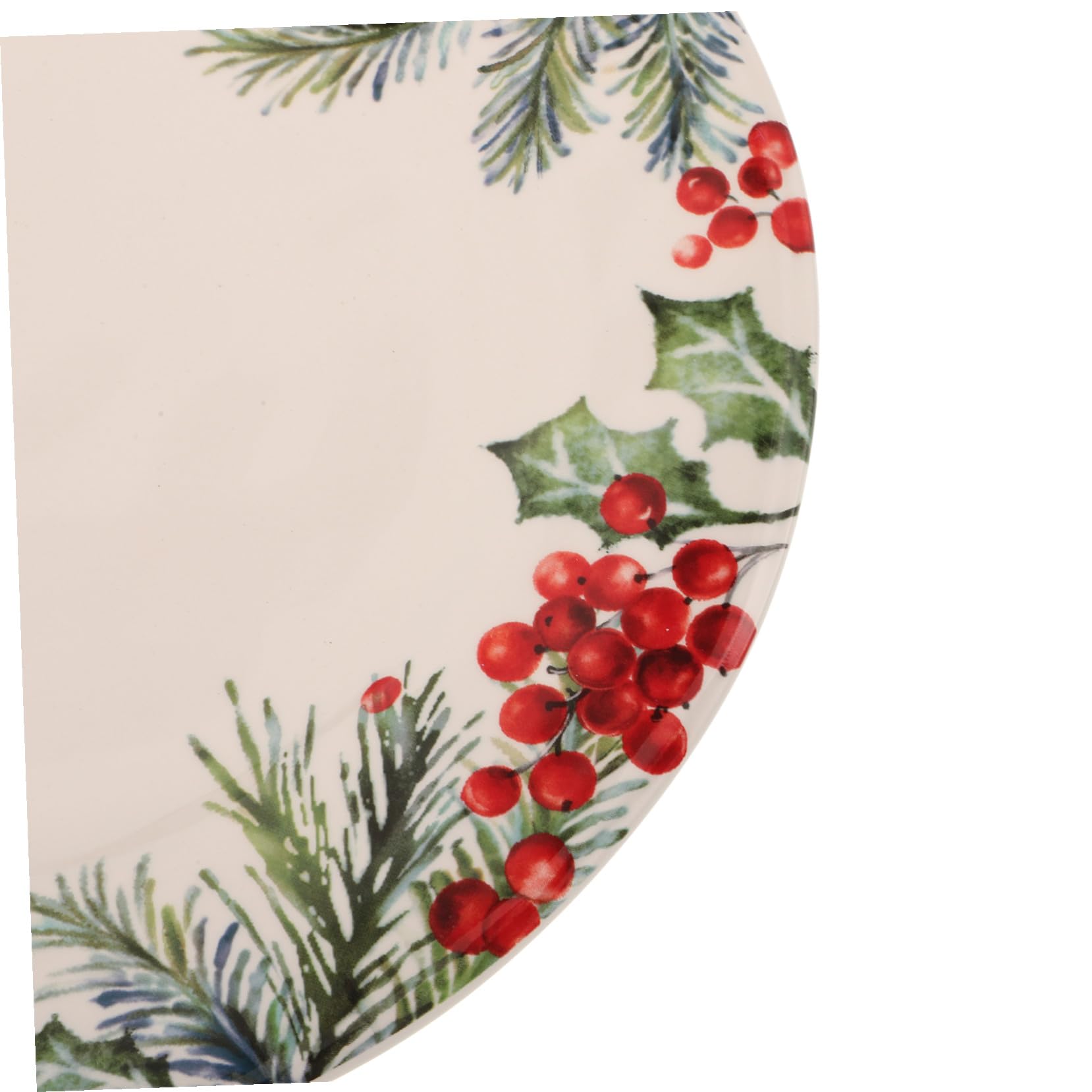Mikikit Plato de Cerámica Grande de 27 CM Diseño Navideño de Hojas Borde Irregular y Textura Martillada Adecuado para Servir Aperitivos Ensaladas y Postres en Fiestas y Reuniones