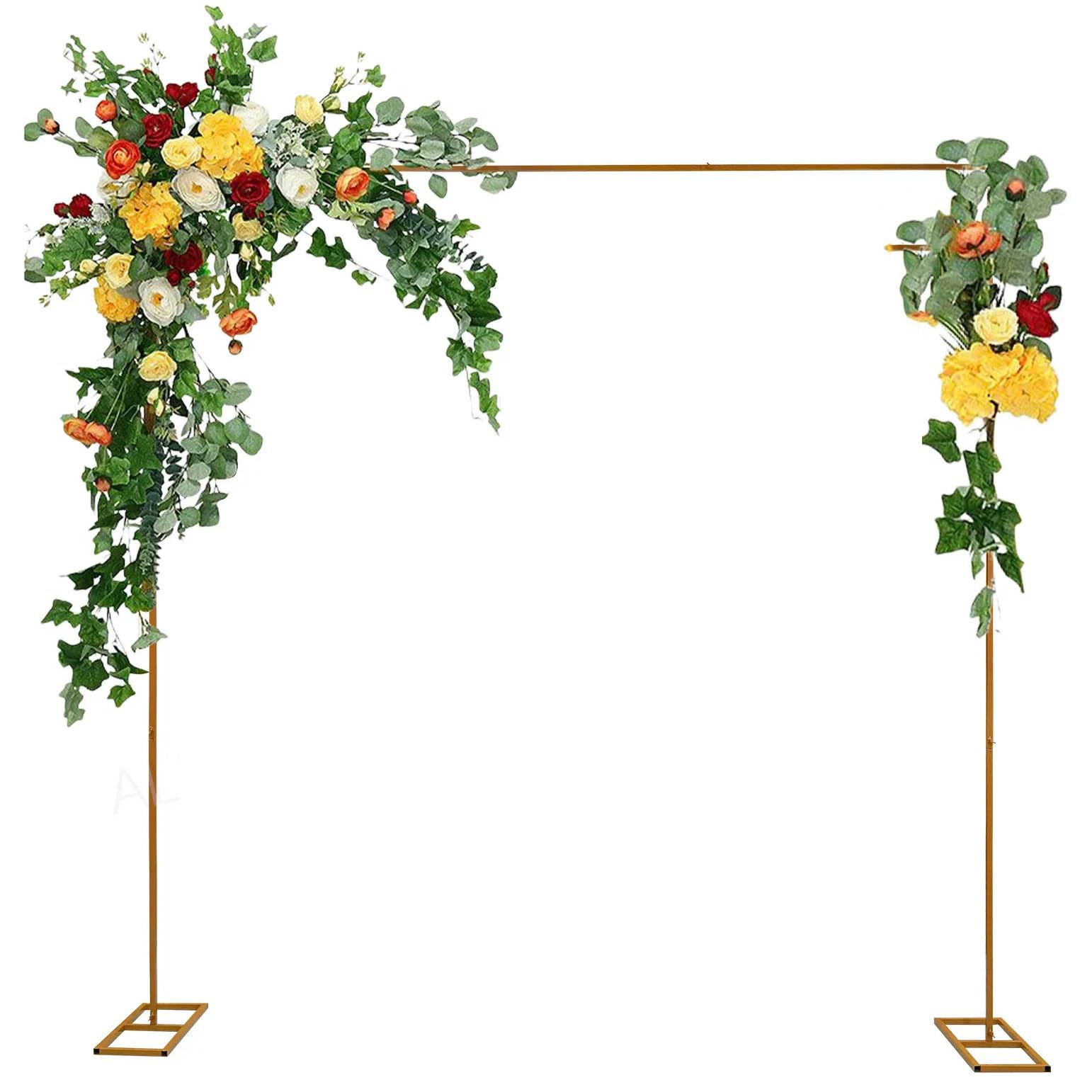 Gartenbogen aus Metall, für Hochzeiten und Veranstaltungen, verstellbar, 2 m/3 m, quadratisch, mit Bodenstütze, ideal für Partys und Feiern im Freien