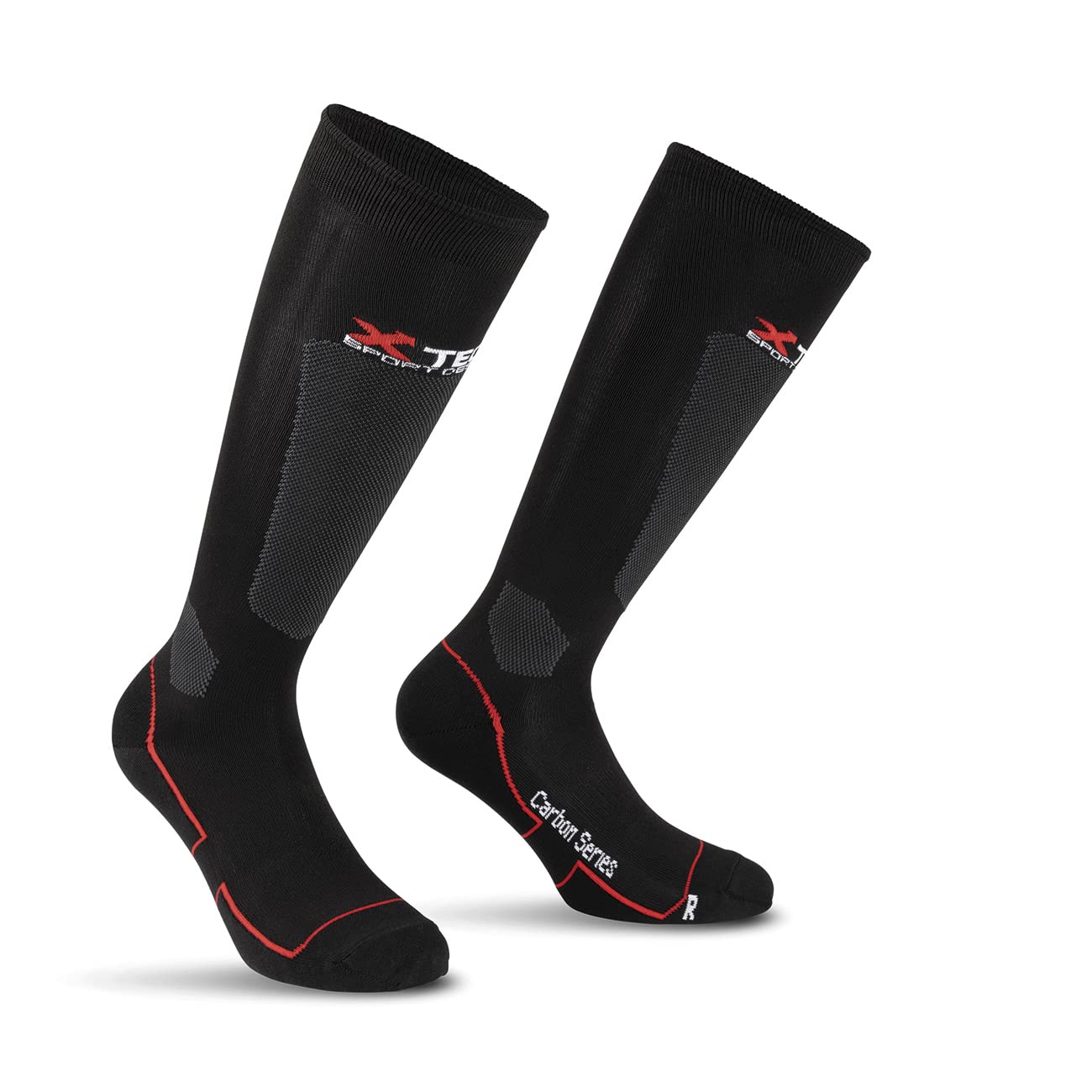 Chaussettes moto techniques sportives d'été légères gris et orange chaussette carbon XTECH taille 39 - 42