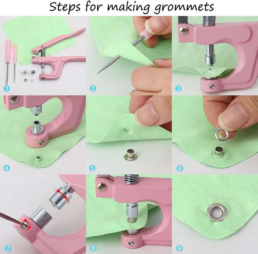 MILIJIA 260 Sets Snaps with Snap Pliers, Snap Plastic Fasteners Button with Pliers Tool, 40 Sets Grommet Tool Kit, Plastic Metal Snaps No-Sew Buttons for Clothes, Wallets and Sewing and Crafting