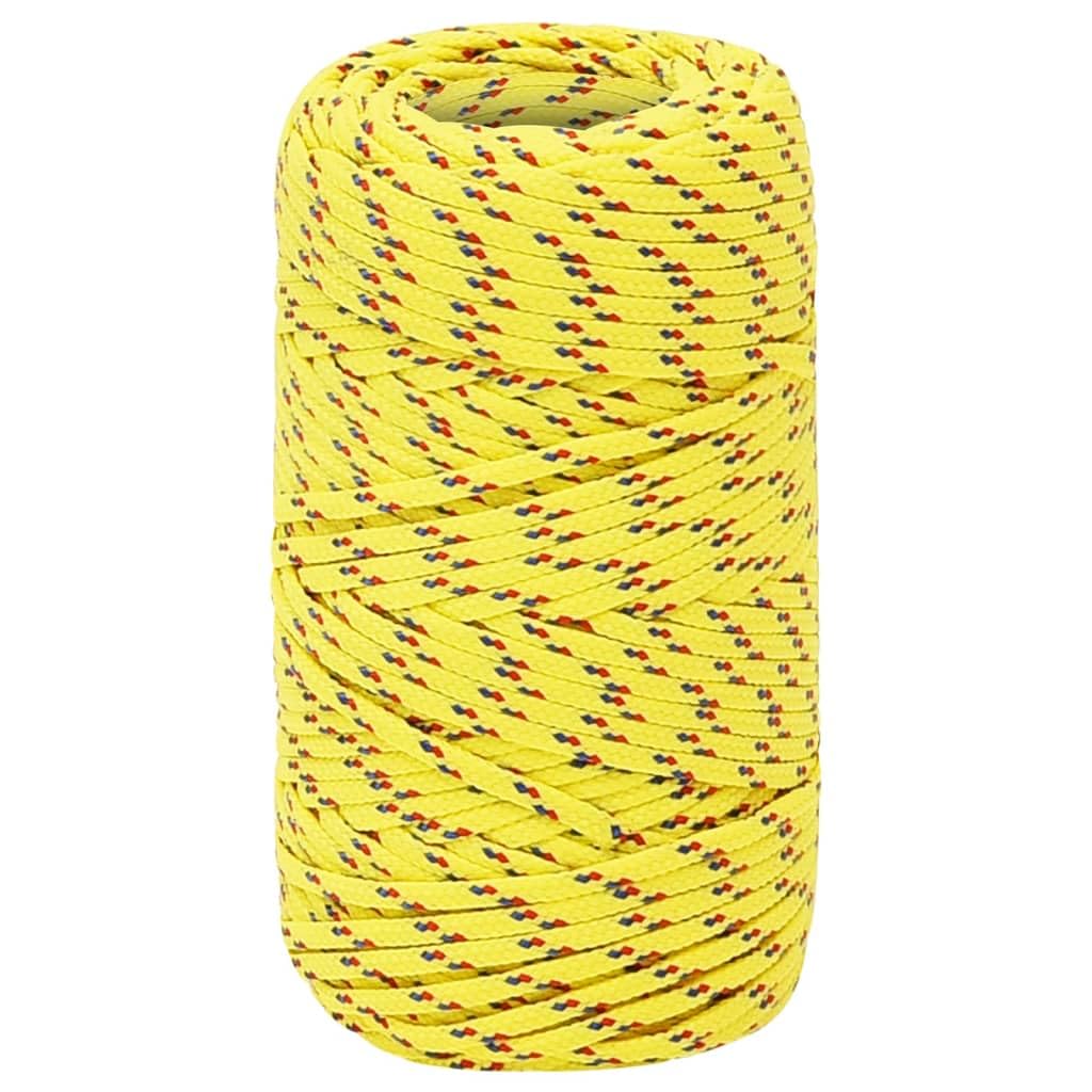 vidaXL Boat Rope Anchor Line Braided Cord UV Resistant Ship Marine Yacht Coil Rope Abrasion Resistant Yellow 2 mm 500 m Polypropylene — image 1