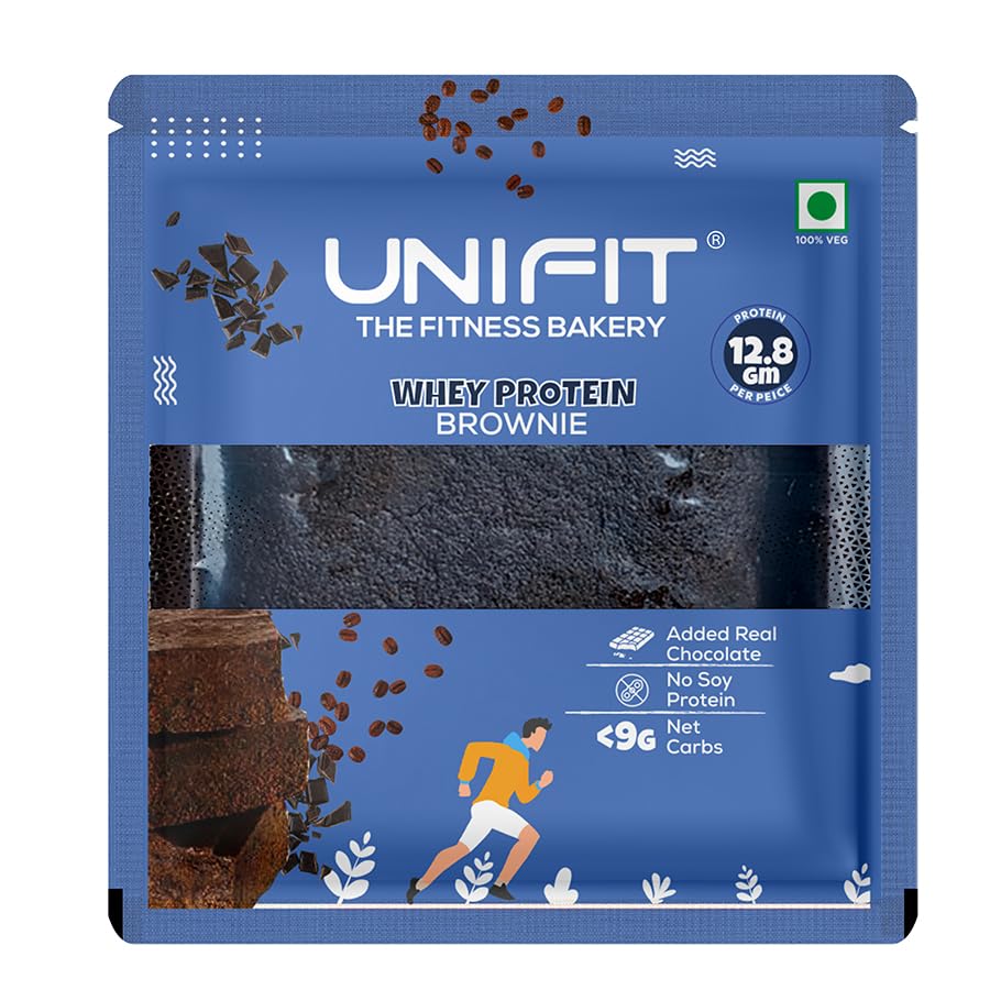 UNIFIT Chocolate Brownie - Protein-Packed, No Added Sugar, High Fiber Brownie Cake | 75g | Delicious & Nutritious!-image-34