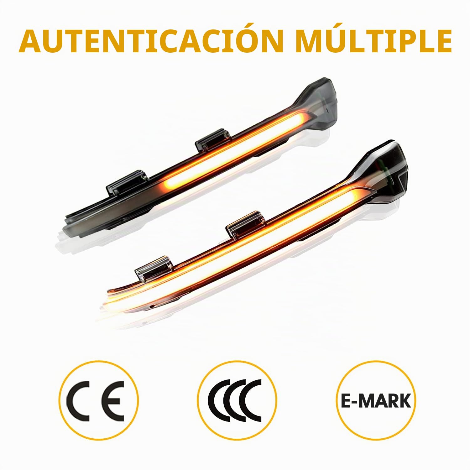 Kit de Luces Intermitentes Dinámicas Compatible con Volkswagen Golf 7 Facelift Golf 7 R-line Golf 7.5 Golf Sportsvan Golf Sportsvan VW Touran L II LED Intermitente Black Edition, 2 Lámparas