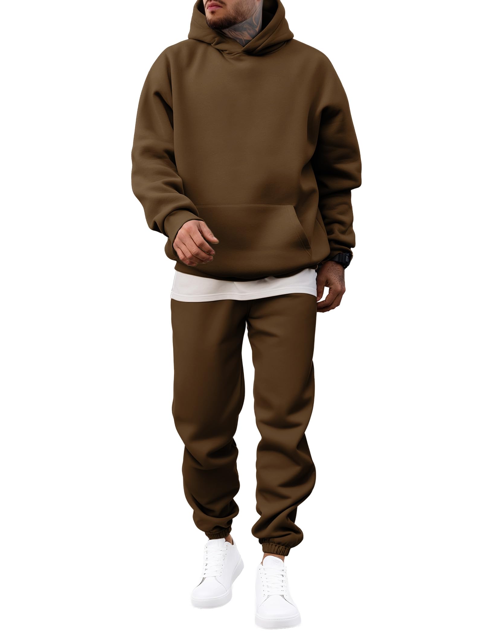 jmierr Men's 2 Piece Outfits Hoodie Sweatshirt Tracksuit & Joggers Sweatpants Sweatsuit Set-picture-24