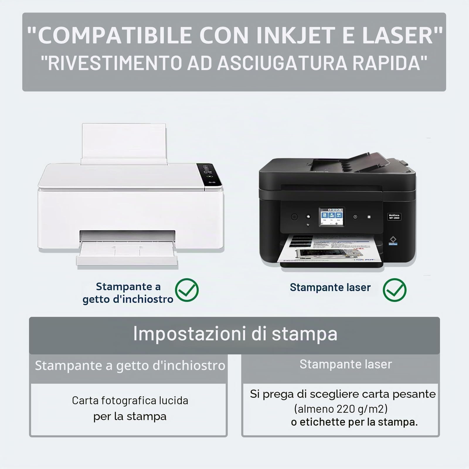 Fogli adesivi trasparenti stampabili A4 30 fogli Vinile trasparente autoadesivo per stampanti Inkjet Laser Asciugatura Rapida Alta Trasparenza