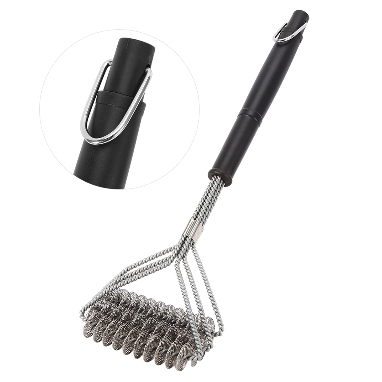 Szczotka do czyszczenia grilla, solidny drut stalowy z ergonomicznym uchwytem, narzędzie do czyszczenia grilla do różnych grilli i biwakowania, niezbędne akcesoria do grillowania