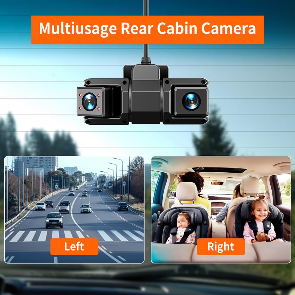 4-kanałowa kamera samochodowa do samochodów, wbudowana aplikacja WiFi GPS, ochrona panoramiczna 360 stopni, przednia strona wewnętrzna i tylna kamera samochodowa DVR, 4 kamery HD 1080P* 4 jednoczesne