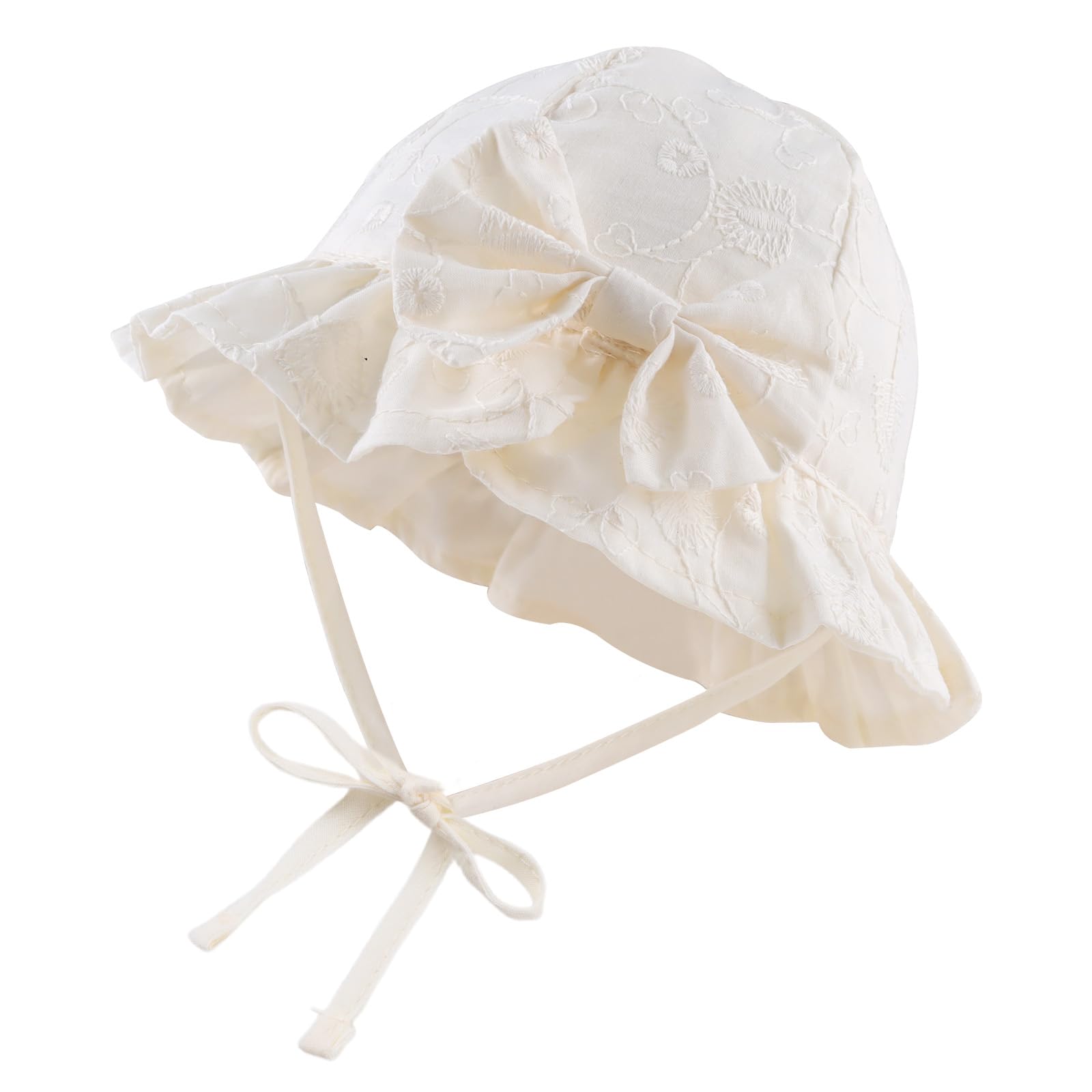 XIAOHAWANG Baby Girl Sun Hat Embroidered Flowers Toddler Bucket Hats Summer Cap for Infant Girls — view 12