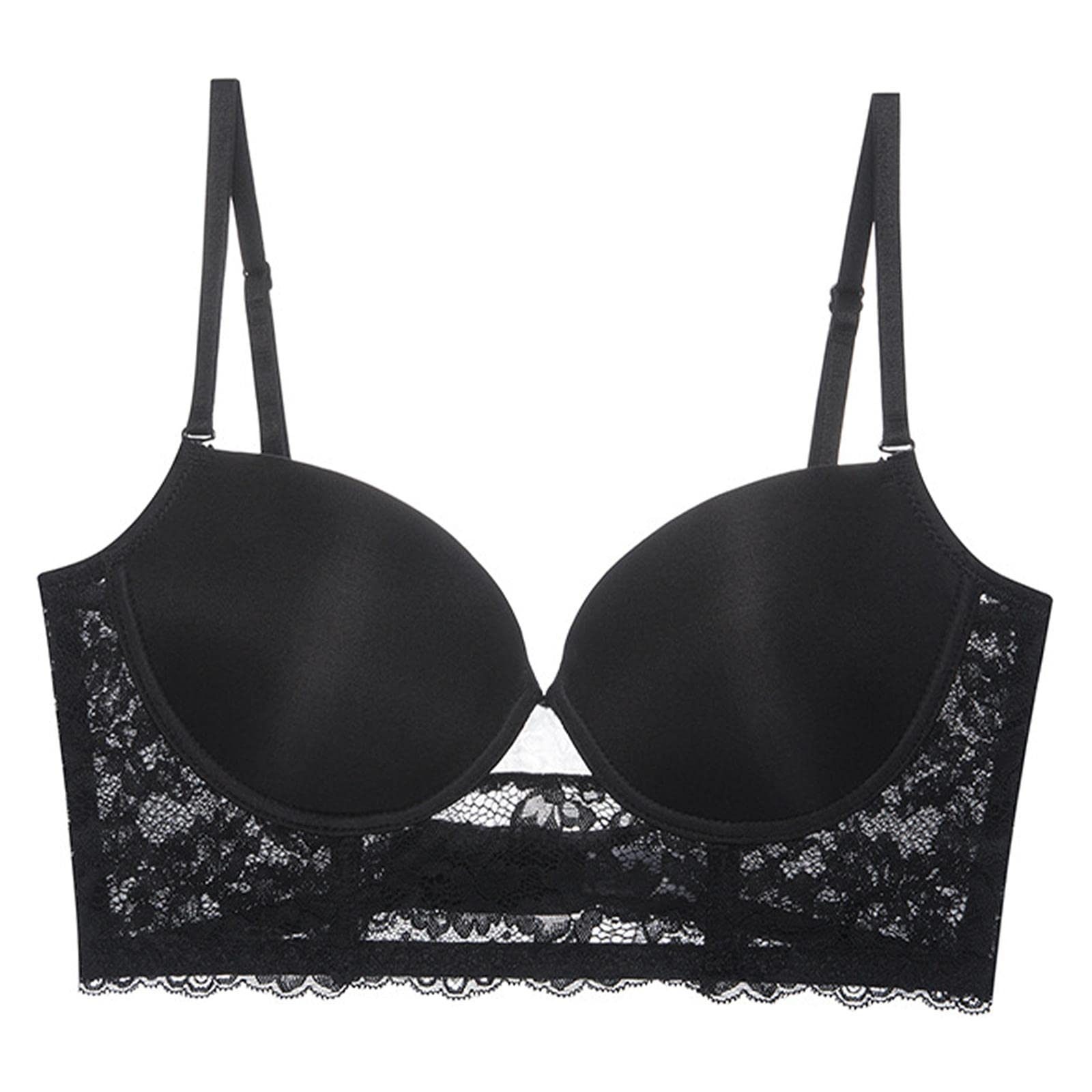 snappsy Women Seamless Wire Lifting Bralettes Invisible Brassiere 80B Black-picture-42