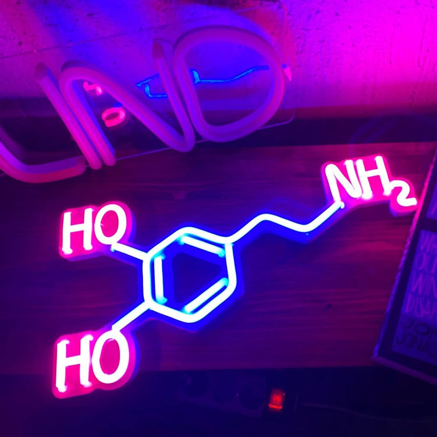 Neon Sign Lights Little Molecule of Dopamine Neon Lights for Wall Home Bedroom Bar,Christmas,Wedding Decor