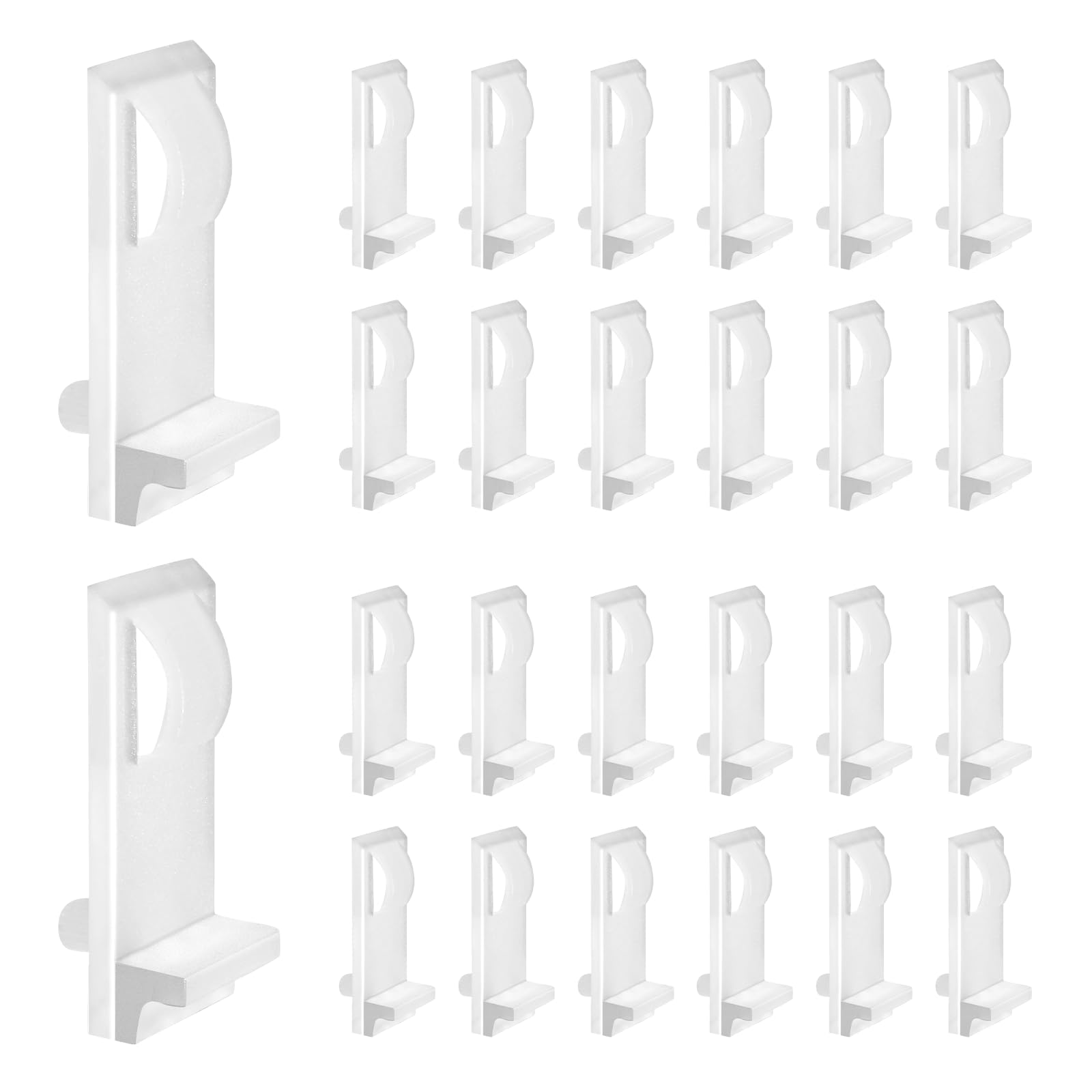 Cjueiom 30PCS Plastic Shelf Support Pegs Fit 5mm Hole & 18mm Thick Shelf, Self-Locking Bracket Clips White Cabinet Shelf Pins
