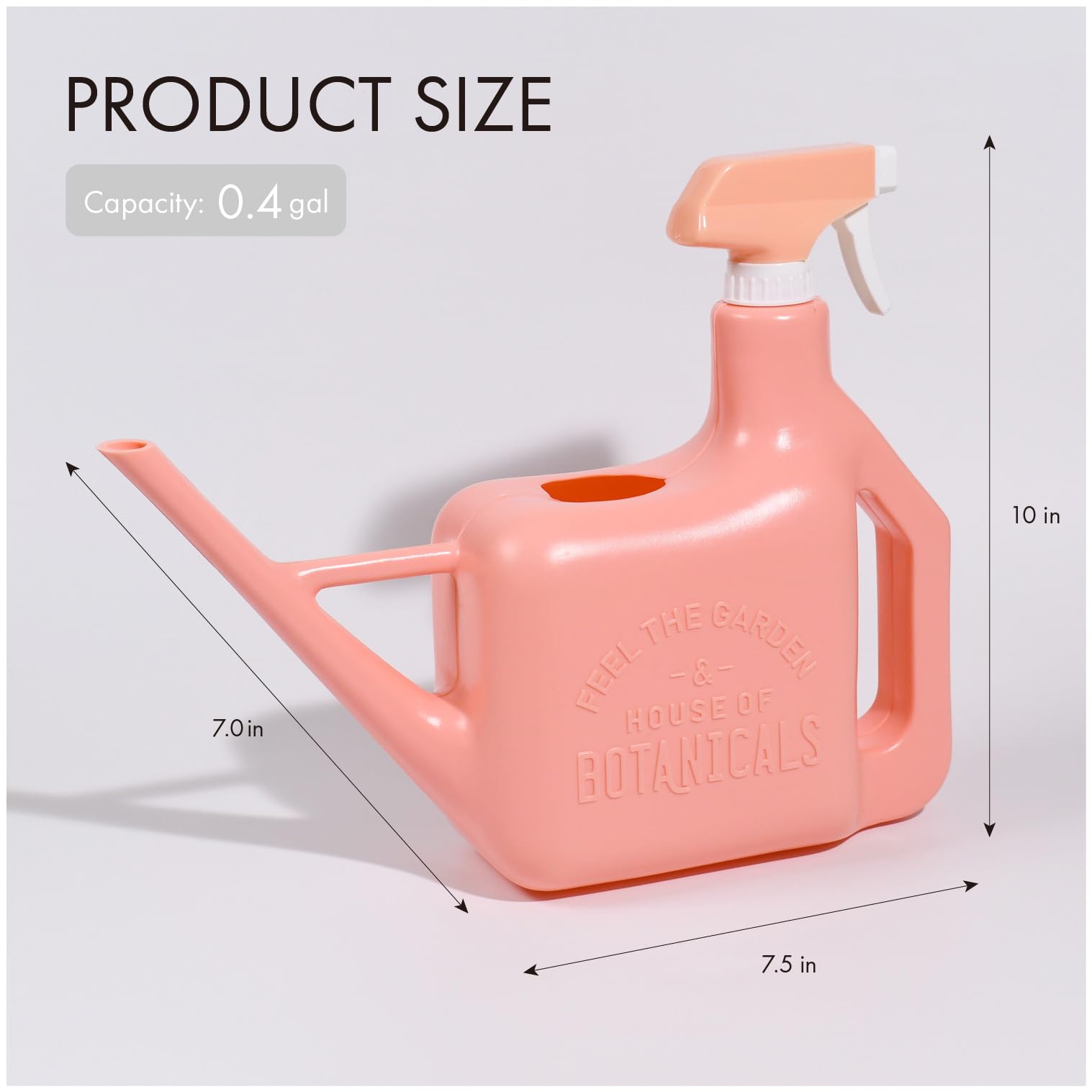 PETAL & FLOW Arrosoir 2 en 1 et vaporisateur pour plantes d'intérieur et d'extérieur, 1,6 l (rose abricot)