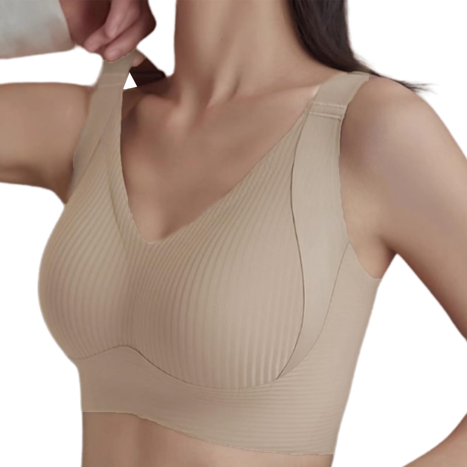 MHADBKH Invisible Lift Bra for Women Comfort Push Up Full Cup Padded Bustier Coverage Everyday Underwear Invisible Bra Cup Padded