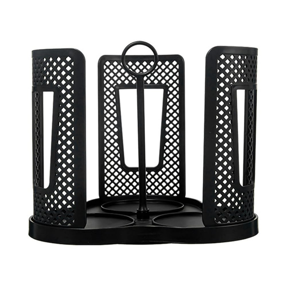 CTRLZS Rotating Coffee Cup Holder for and Kitchen Black Plastic Storage Rack