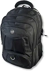 Mochila Resistente para Notebook até 16” Compartimento Acolchoado Zíper Duplo Grande Capacidade Porta Garrafa Trava Peitoral Bolsos Organizados Trabalho Faculdade Estudo Dia a Dia Unissex