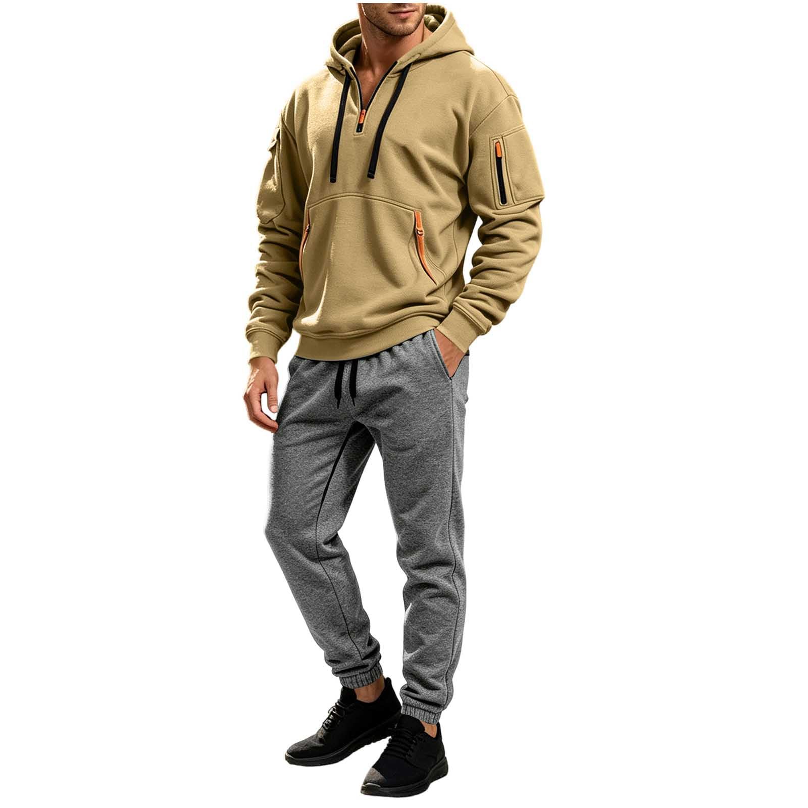 Tuta Uomo Completa Invernale Felpa e Pantaloni Sportivi Set 2 Pezzi Leggero