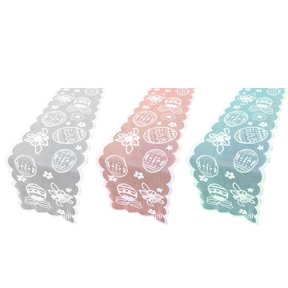 GRANDDECO Chemin De Table Avec œufs De Pâques - 33 X 172 Cm - Œufs Brodés - Papillon - Pour La Maison, La Cuisine, La Salle à Manger, Le Printemps Et