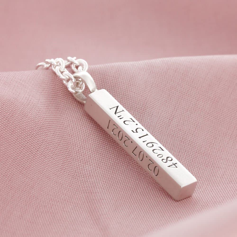 Namenskette Silberkette 925 Silber mit Gravur Namensgravur Gravurschmuck Namensschmuck Koordinaten Barren Anhänger Ankerkette | HANDMADE IN GERMANY