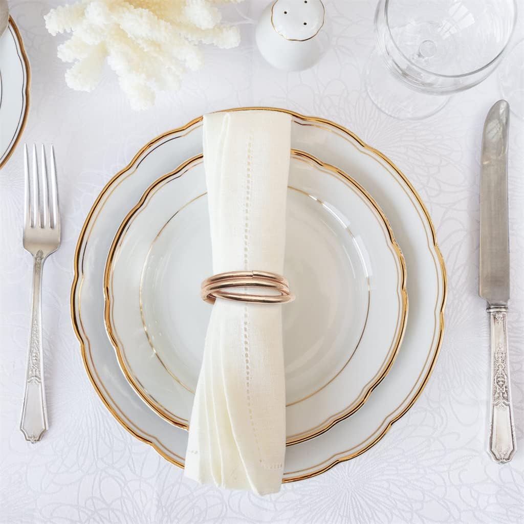 Golden Napkin RingsNapkin Buckles Restaurant Metal Napkin Holder Table Dinner Decor Cloth Towel Rings(D)
