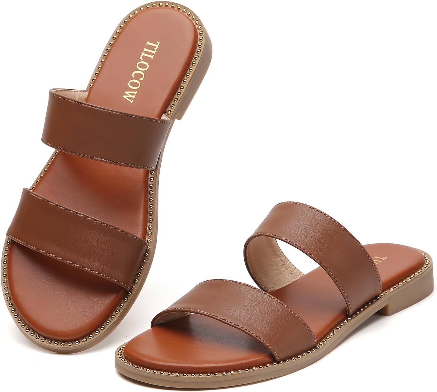 Tilocow Women's Flat Sandals - Casual Summer Slide Shoes