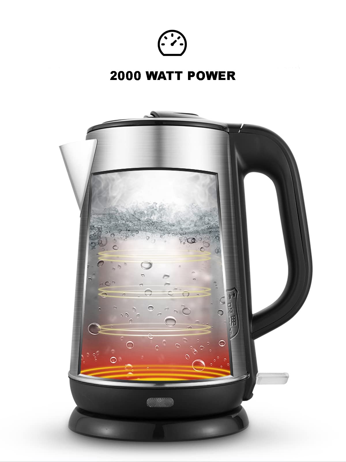 Przenośny elektryczny czajnik do herbaty z 2000 W szybkie nagrzewanie, Tech do kawy, herbaty, gorącej wody, 2,5 l, 2000 W