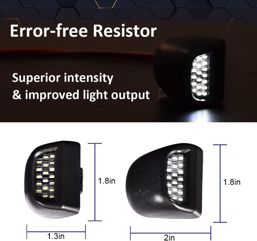 PIT66 Rear LED License Plate Light Housing Compatible with 1999-2013 GMC Sierra 1500 2500HD 3500HD