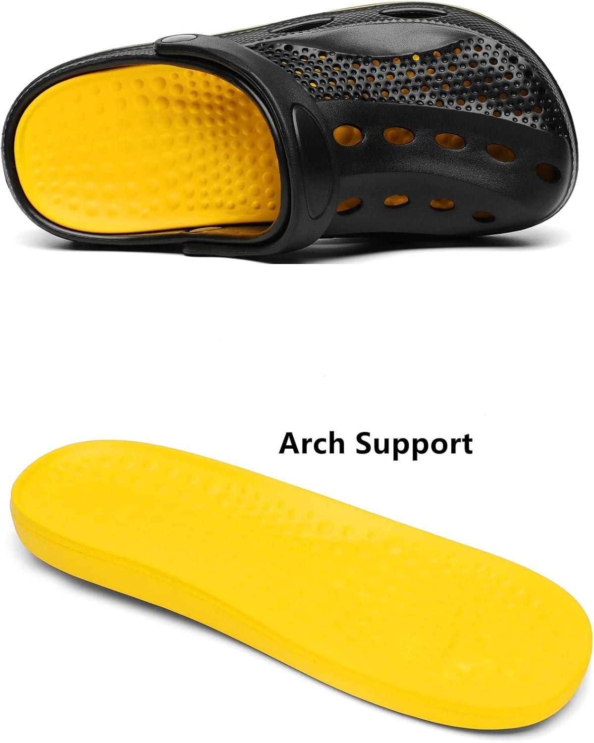 SOSOWHLTE Men's and Women's Arch Support Clogs Garden Shoes Slip-on Outdoor Beach Slippers with Removable Cushion Insole - Image 3