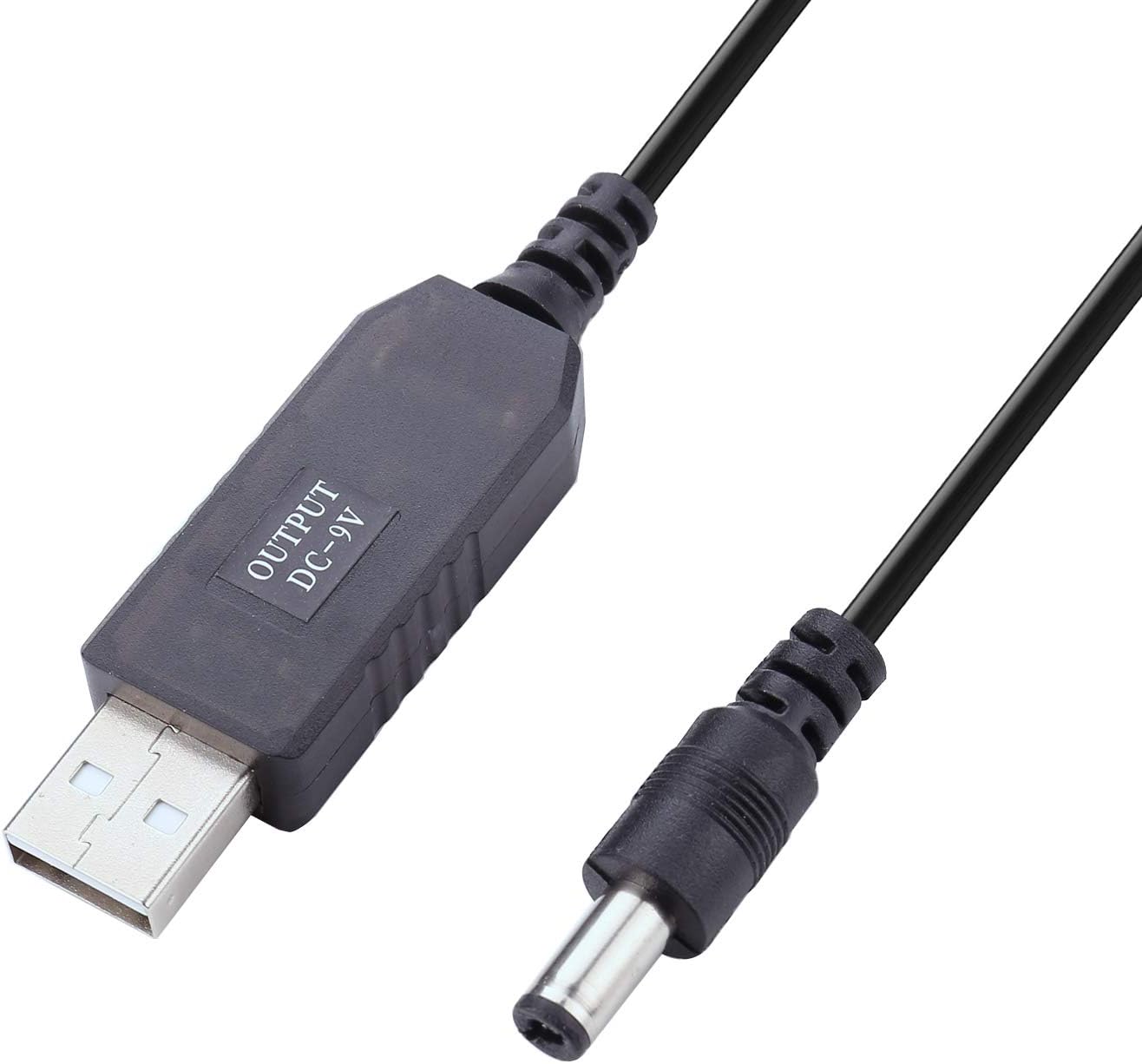 iGreely DC 5V to DC 9V USB Voltage Step Up Converter Cable 3.3ft/1m Power Supply Adapter Cable with DC Jack 5.5 x 2.5mm or 5.5 x 2.1mm, for Fan, Led Light, Wireless Router, Speakers and More Devices
