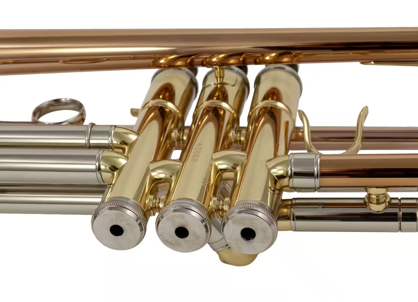 Woodbrass WTP400 – Trompeta Si barnizada – Pabellón de cobre rosa – Instrumento principiante listo para jugar, 3 pistones Monel, mochila y boquilla incluida – Conservatorio Fanfare Concert