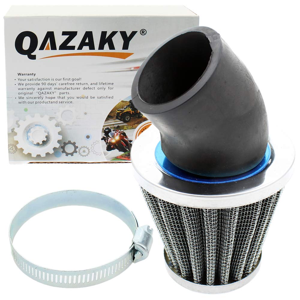 41mm 42mm 43mm 1.65inch Air Filter Cleaner 45 Degree Angled for 125cc-150cc 200cc 250cc Motorcycle ATV Quad Scooter Gokart Moped Chopper Pit Dirt Pocket Mini Super Bike GY6 PZ24 PZ30 CG 1.65in