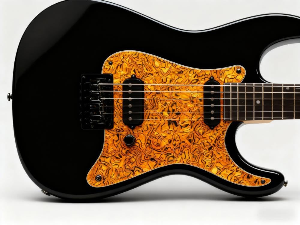 3-Ply Guitar Pickguard 9.5 * 12Inch DIY Material Blank Pick Guard Scratch Plate Sheet for Strat Tele Electric Guitar & Jazz Bass (Tiger Stripe)