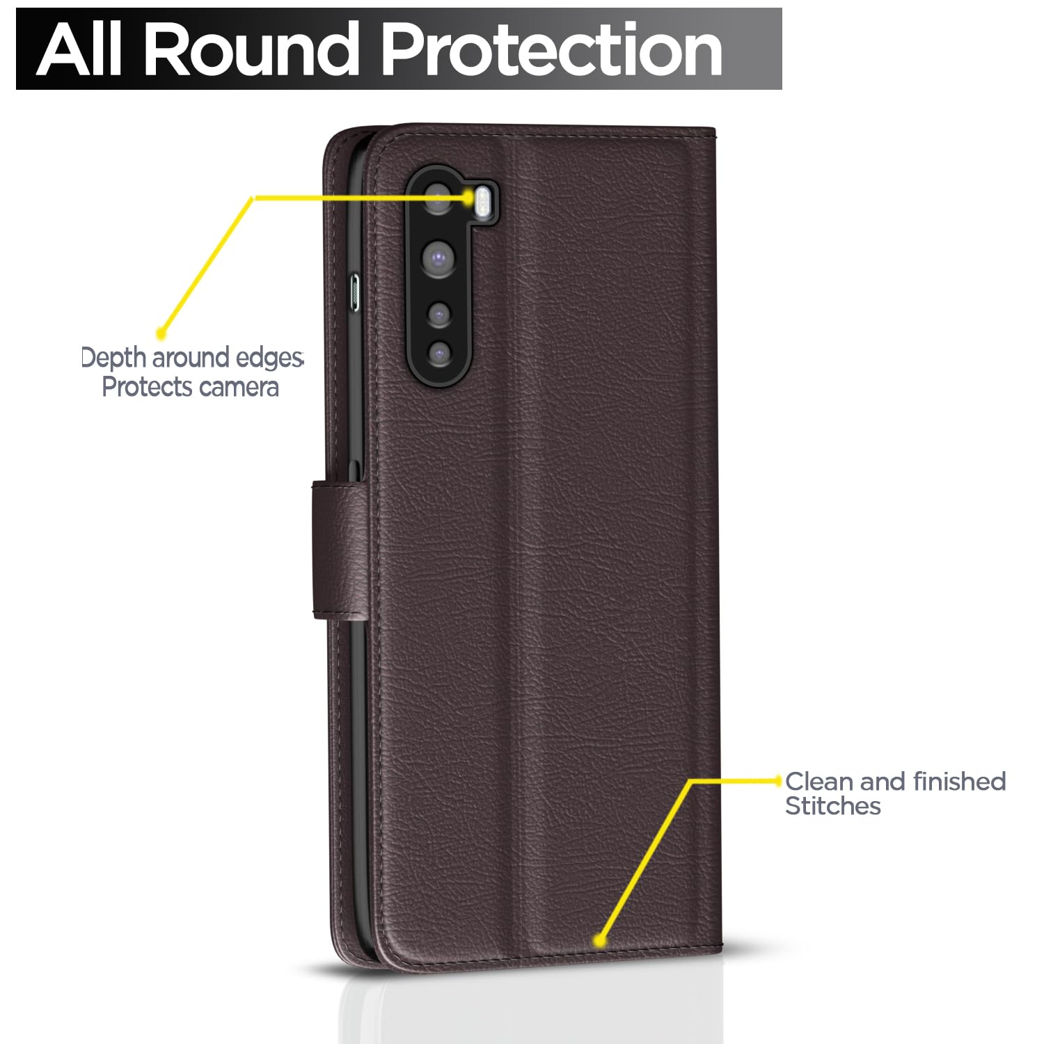 OnePlus Nord Flip Case - Leather & TPU Protection -4