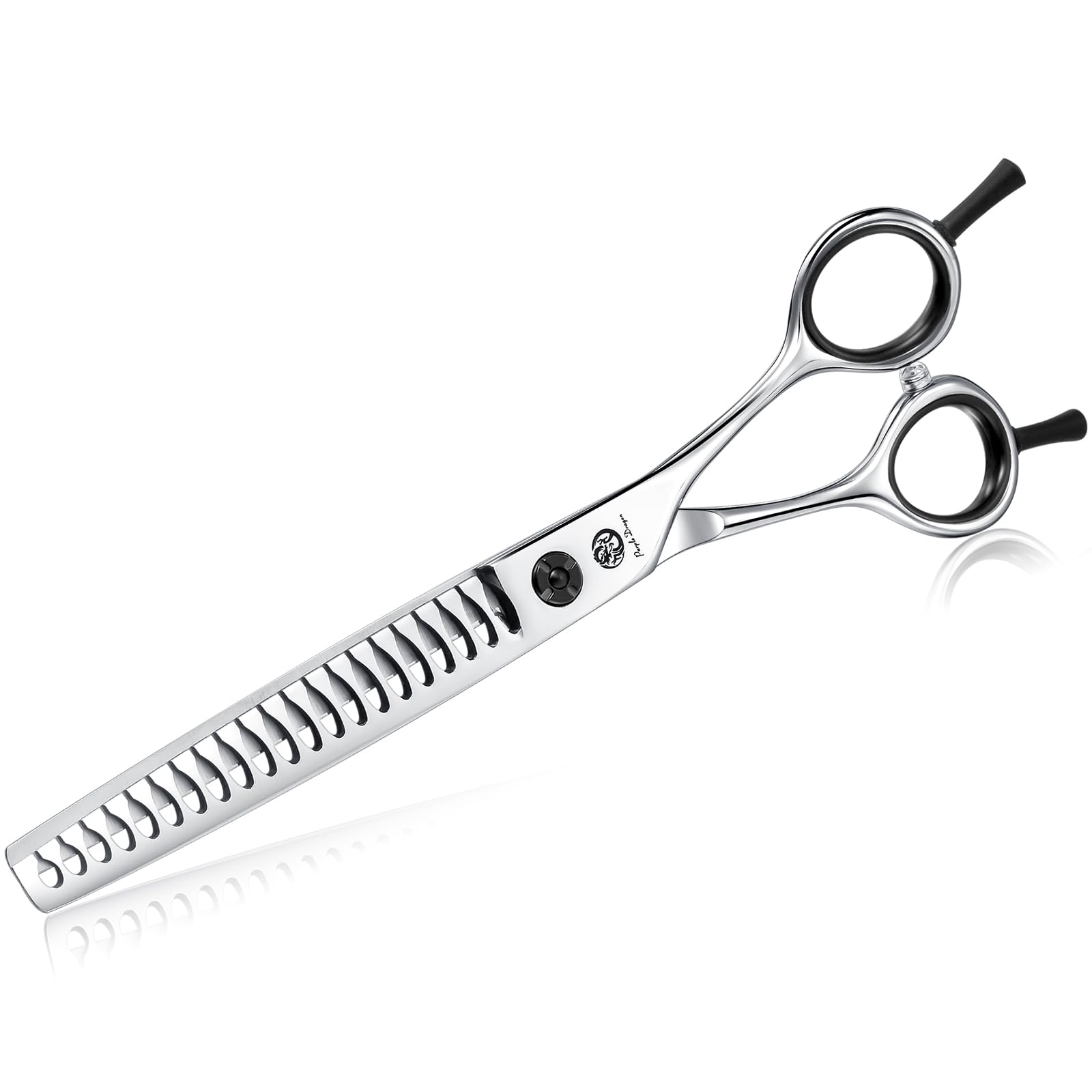 Purple Dragon 7 pulgadas Chunker tijeras para perros, tijeras de entresacar del perro, hecho de japonés 440C de acero inoxidable,tijeras de pelo derecha para peluqueros caninos y principiantes