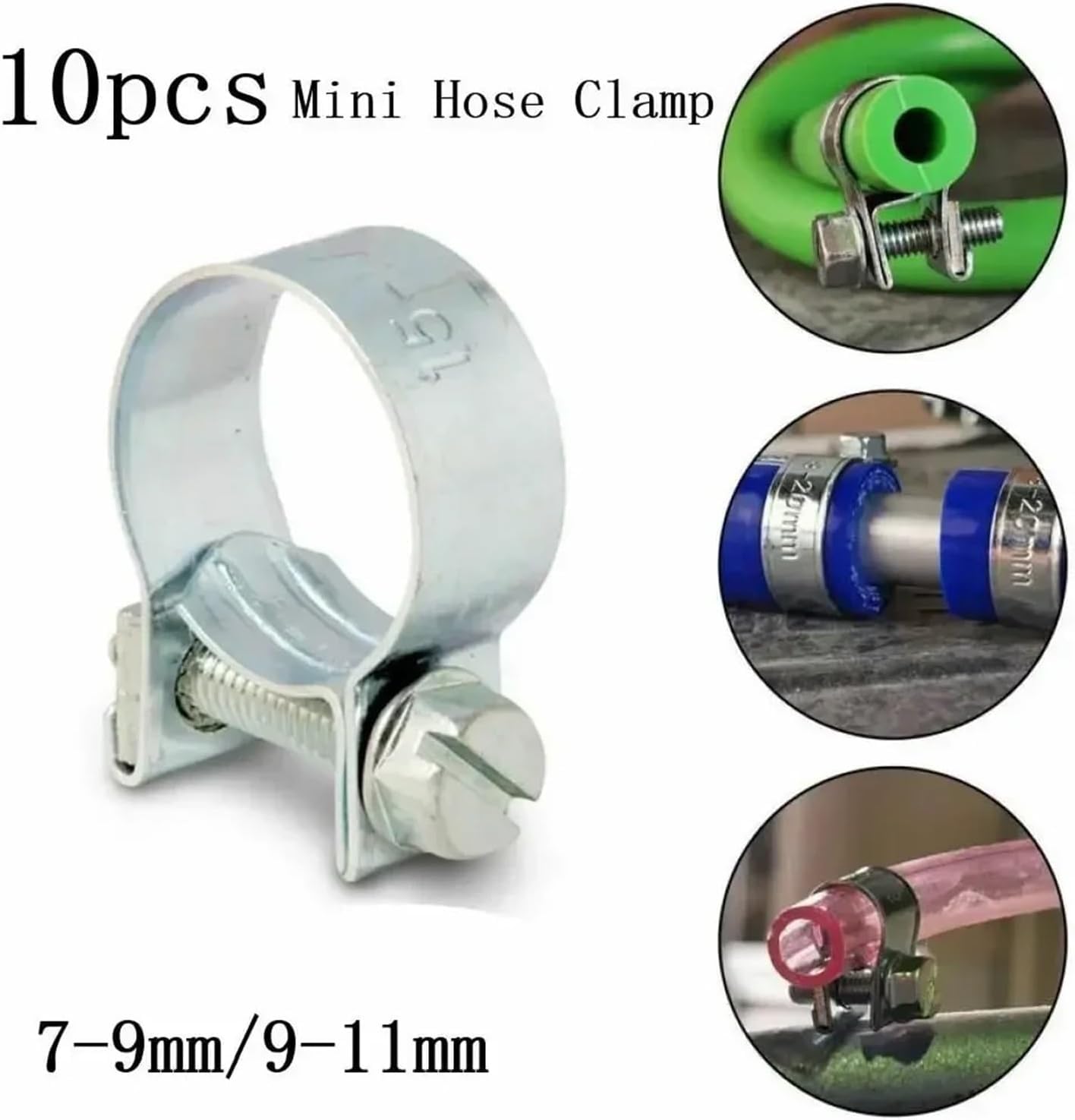 abrazadera de manguera, 10 Uds Clip de manguera acero al carbono aceite agua CPU tubo fijación abrazadera Hardware sujeción Metal(10-12MM)