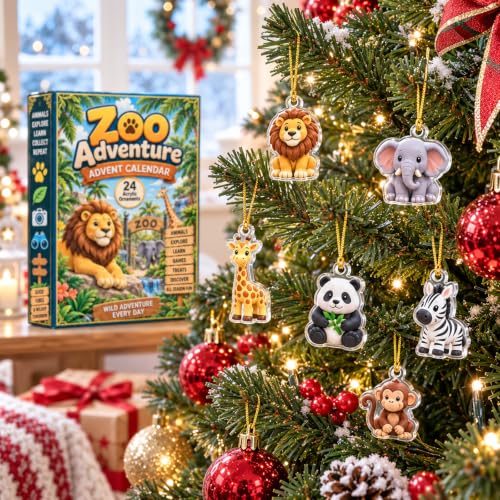 Animal Advent Calendar 2026 Zoo Countdown Calendar Christmas Ornaments - image 6