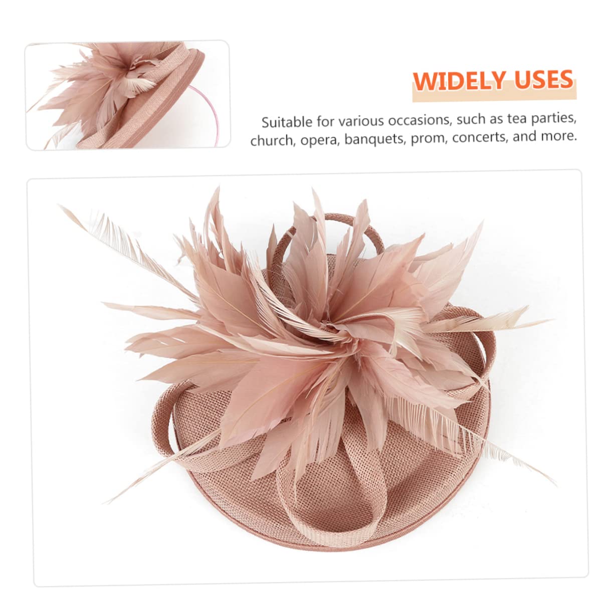 Abaodam 2pezzi Fascinator Elegante per Donne con Fiore di Piume e Rete Cappello da Tea Party Accessorio Versatile per Cerimonie Eventi e Occasioni Speciali