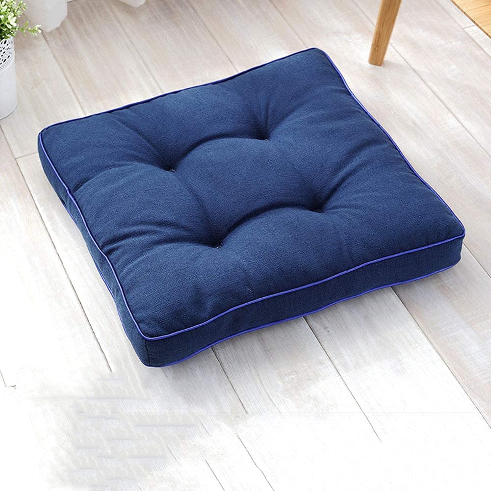 Coussin tatami doux en coton et lin avec finitions artisanales haut de gamme